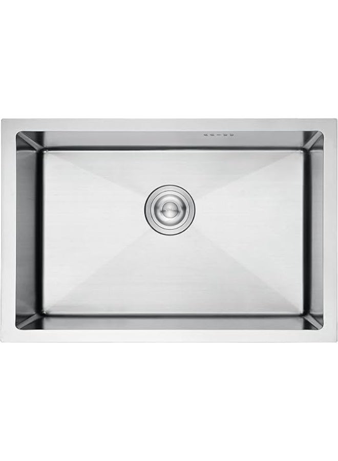 مبنى المستقبل **حوض مطبخ | 70×44×19 سم ستانلس ستيل | حوض تحت الرخامة | حوض مفرد مدمج | مزود بفلتر تصريف مدمج | مقاوم للصدأ | تصميم عصري للمطابخ في الإمارات** - Image 1