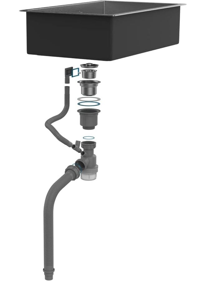 مبنى المستقبل **حوض مطبخ | 70×44×19 سم ستانلس ستيل | حوض تحت الرخامة | حوض مفرد مدمج | مزود بفلتر تصريف مدمج | مقاوم للصدأ | تصميم عصري للمطابخ في الإمارات** - Image 5