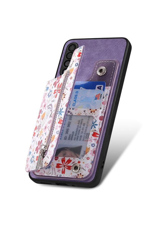 اس-توب جراب خلفي لهاتف Samsung Galaxy M53 5G بتصميم ريترو مع سحاب ومحفظة - Image 3