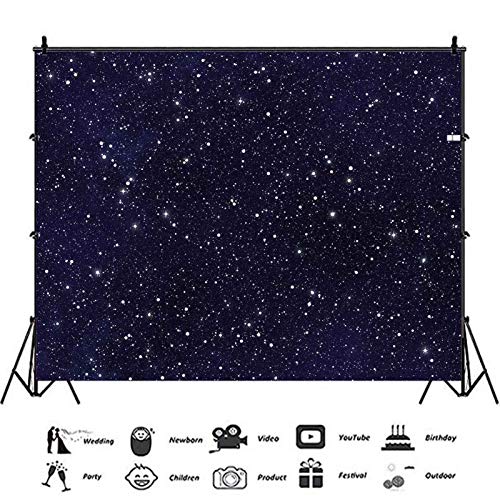 XLL Early 2000s Theme Backdrops Night Sky Star Universe Space Starry Photo Background Galaxy Stars Children Boy or Girl Birthday Party Photography Backdrops Cake Table Banner 7x5ft - Image 3