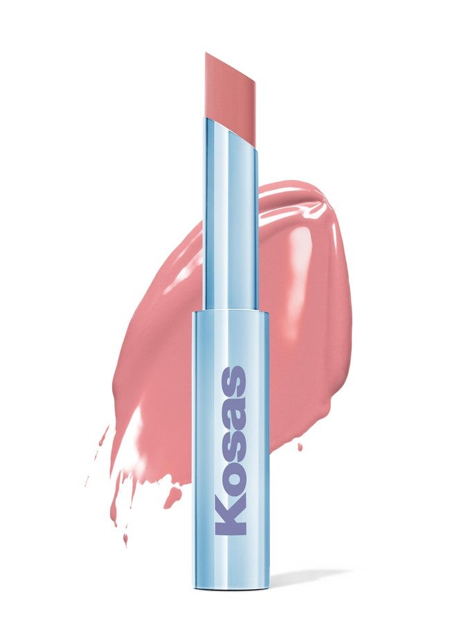 Kosas Wet Stick Moisturizing Shiny Sheer Lipstick with Ceramides, Hyaluronic acid, Peptides and Mango Butter - Soothes, Softens, and Moisturizes Lips – Malibu - Image 1