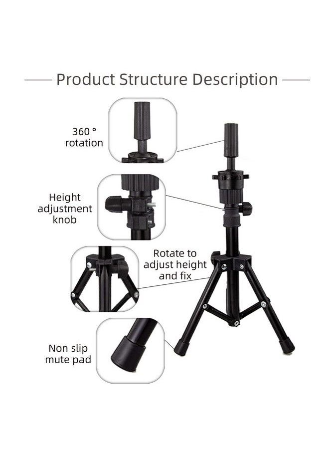 ISHOTAIME Ishot Mannequin Head With Hair And Stand TripodWig Stand Tripod With Mannequin HeadHairdresser Training HeadDoll Head Beauty School Hair Practice Head Manikin Cosmetology  - Image 5