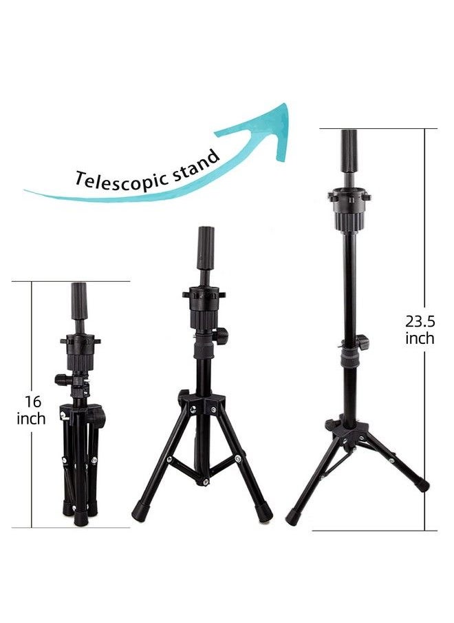 ISHOTAIME Ishot Mannequin Head With Hair And Stand TripodWig Stand Tripod With Mannequin HeadHairdresser Training HeadDoll Head Beauty School Hair Practice Head Manikin Cosmetology  - Image 4