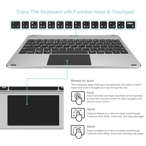 Arteck iPad Air 11-inch/Air 5th 4th Generation Keyboard Case with Trackpad, Bluetooth Keyboard with Folio Full Protection Case and Touchpad for Apple iPad Air 11” M3/M2 (2025/2024), Air 5/Air 4 - Image 4