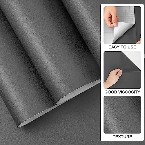 practicalws (15.7 inchx236.2 inch) Grey Wallpaper Self Adhesive Peel and Stick Wall Pattern for Living Room TV Wall Store Backdrops Thick Wallpaper PVC DIY Decorative Roll - Image 2