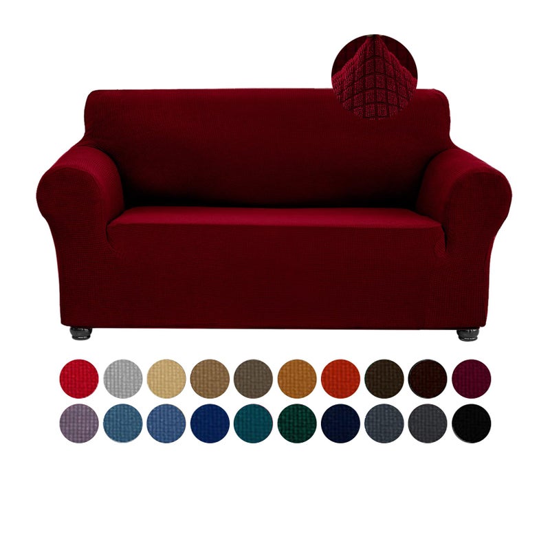 Joccun Red Dahlia Polyester Spandex Waterproof Solid Stretch Sofa Cover
