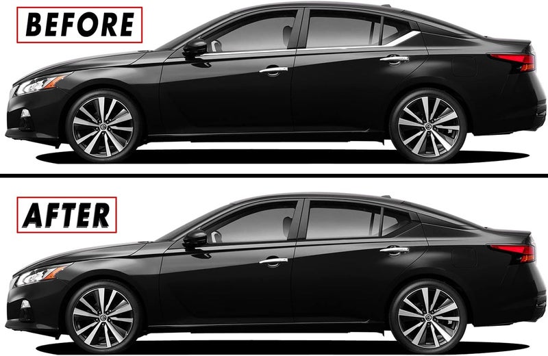 SlickMod Chrome Delete Blackout Vinyl Overlay for 2019-2023 Nissan Altima Window Trim (Matte Black) - Image 1
