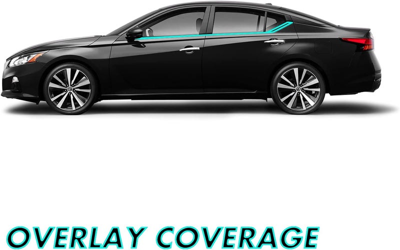 SlickMod Chrome Delete Blackout Vinyl Overlay for 2019-2023 Nissan Altima Window Trim (Matte Black) - Image 2