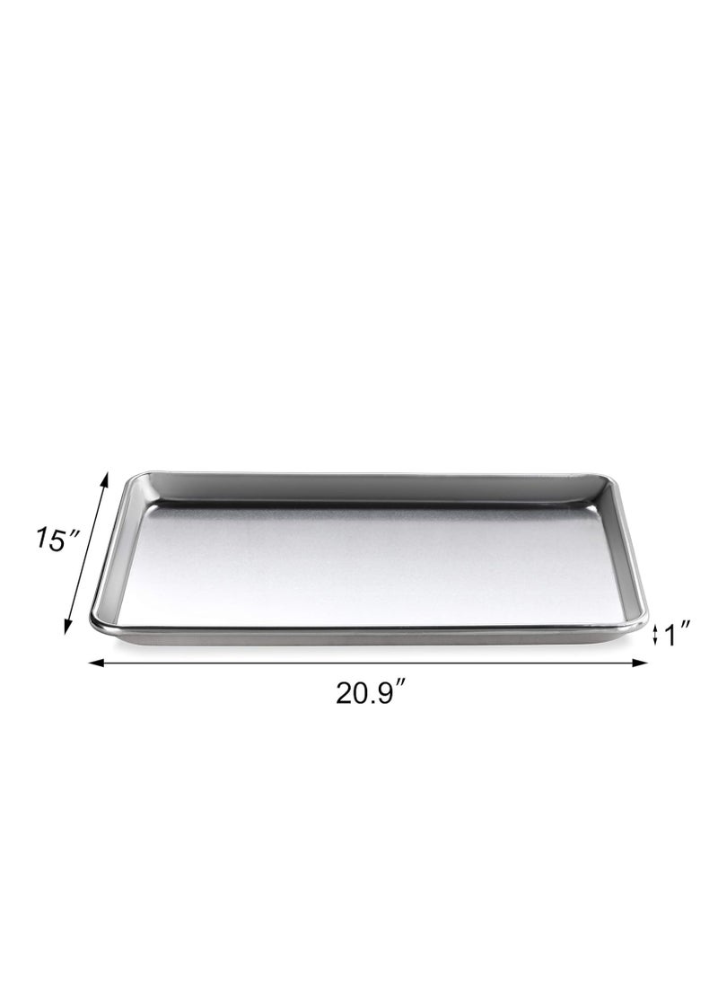 New Star Foodservice New Star Foodservice 36893 Commercial-Grade 18-Gauge Aluminum Sheet Pan/Bun Pan, 15" L x 21" W x 1" H (Two Thirds size) | Measure Oven (Recommended)  - Image 2