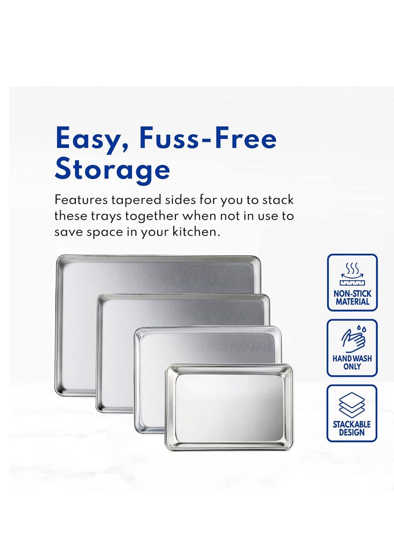 New Star Foodservice New Star Foodservice 36893 Commercial-Grade 18-Gauge Aluminum Sheet Pan/Bun Pan, 15" L x 21" W x 1" H (Two Thirds size) | Measure Oven (Recommended)  - Image 4
