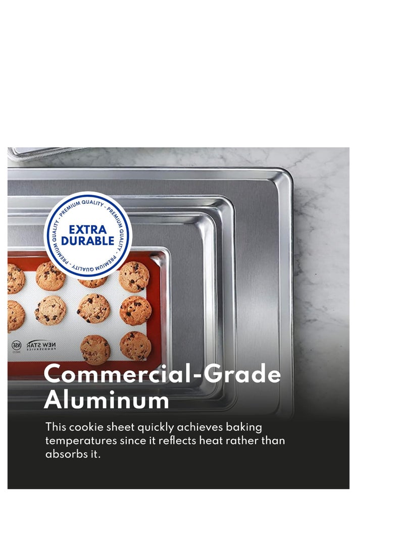 New Star Foodservice New Star Foodservice 36893 Commercial-Grade 18-Gauge Aluminum Sheet Pan/Bun Pan, 15" L x 21" W x 1" H (Two Thirds size) | Measure Oven (Recommended)  - Image 5