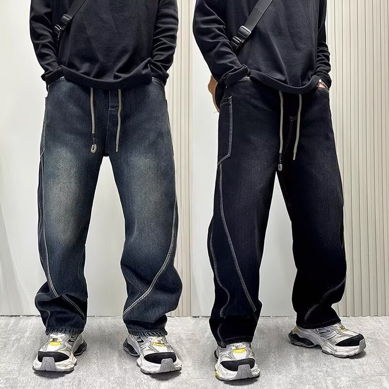 Unisex Classic Denim Jeans Loose Fit Daily Outdoor Wear - Image 4