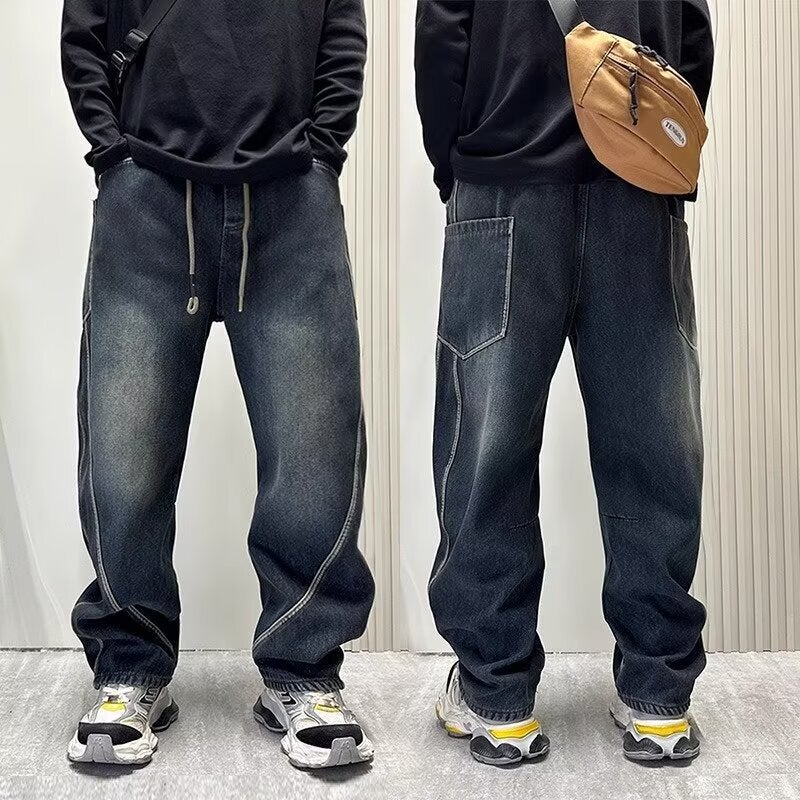 Unisex Classic Denim Jeans Loose Fit Daily Outdoor Wear - Image 5