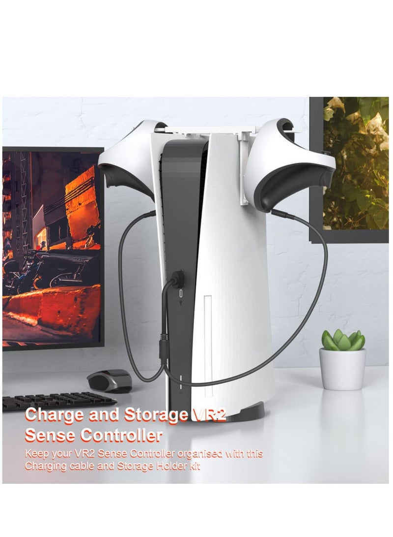 مجموعة واحدة من وحدة التحكم شحن مقعد مع وحدة تحكم مزدوجة كابل شحن مقبض , مناسبة لأنّ سماعة هوك بس vr2 / PS5 لعبة زينة - Image 4