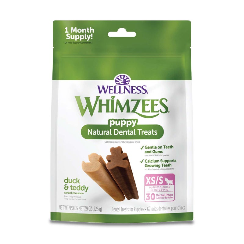 WHIMZEES Wellness Puppy Dog Dental Treats, Extra Small & Small Size Stick, (30 Count) - Image 1