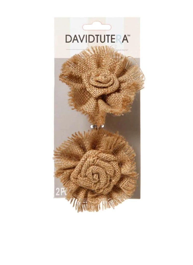 David Tutera - David Tutera Burlap Flower Picks 6 x 3.5 inches - Image 1
