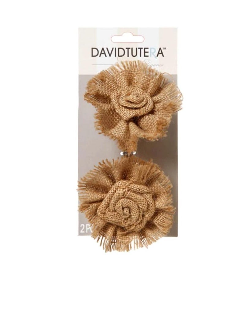 David Tutera - David Tutera Burlap Flower Picks 6 x 3.5 inches - Image 1