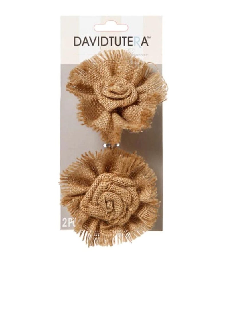 David Tutera - David Tutera Burlap Flower Picks 6 x 3.5 inches - Image 1