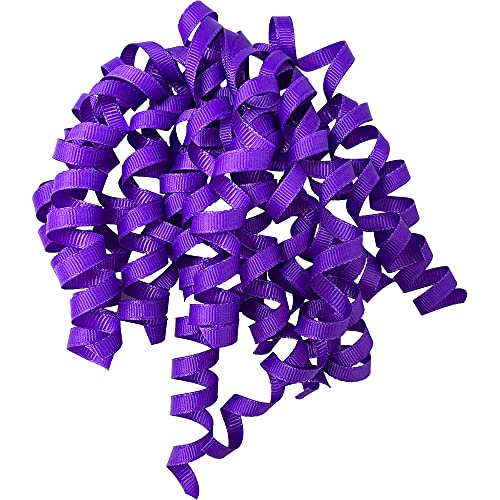 Jillson Roberts 6-Count Self-Adhesive Grosgrain Curly Bows Available in 15 Colors, Purple - Image 1