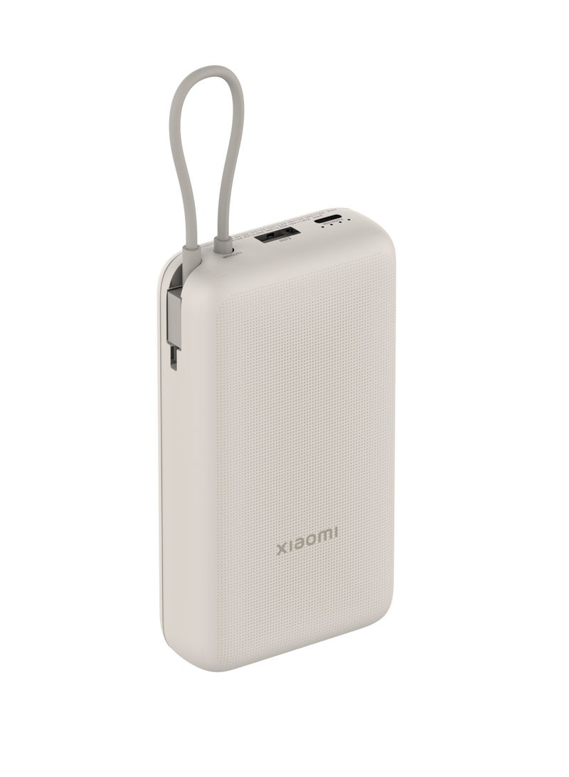 Xiaomi 10000 mAh Power Bank 10000mAh (Integrated Cable) Tan | 22.5W MAX fast charging | 37Wh 3.7V 10000mAh Battery Power Tan - Image 2