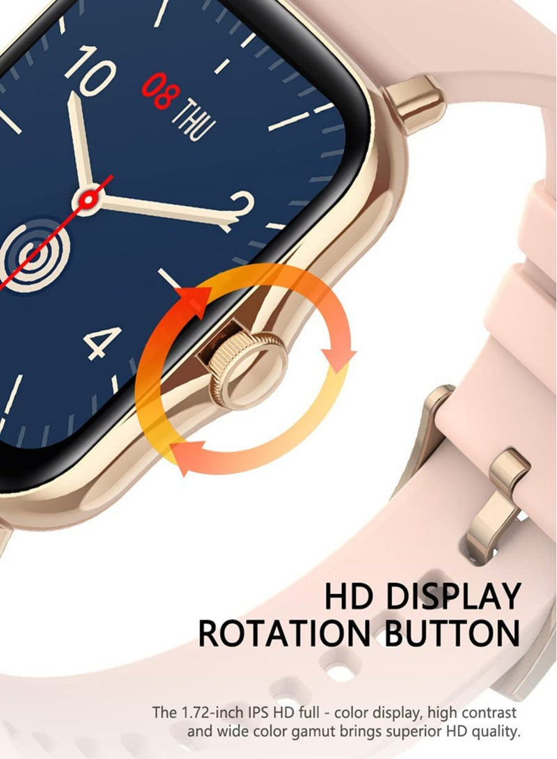 7 in 1 A58Plus Elegant Smart Watches Set for Ladies Dual Strap Wearable Tech and Golden Mechanical Watch with Silicon Band Golden Bracelet Pendant Stud Earrings Ring for Women - Image 4