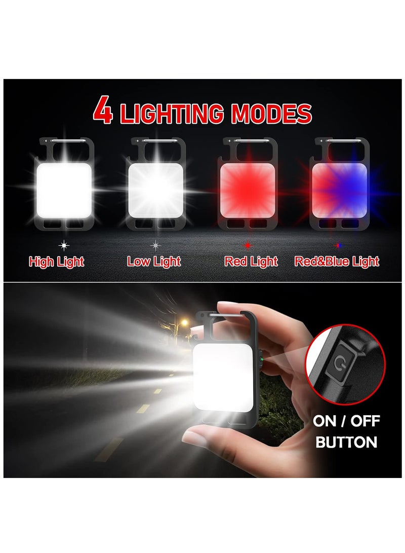 Compact Rechargeable COB Keychain Light with Magnetic Base, 4 Modes, Foldable Bracket, and Bottle Opener - Ideal Emergency Flashlight for Night Fishing, Camping, and Walking. - Image 3