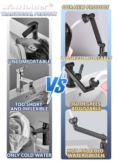 WinHolder 1080° Swivel Kitchen Sink Faucet  2 Kind Of Effluent Ways Of Water Bathroom Faucet Mixer Deck Mount Splash Resistant Shower Faucet  - Image 4
