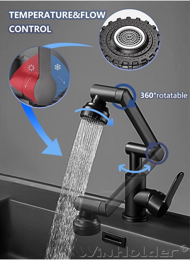 WinHolder 1080° Swivel Kitchen Sink Faucet  2 Kind Of Effluent Ways Of Water Bathroom Faucet Mixer Deck Mount Splash Resistant Shower Faucet  - Image 5
