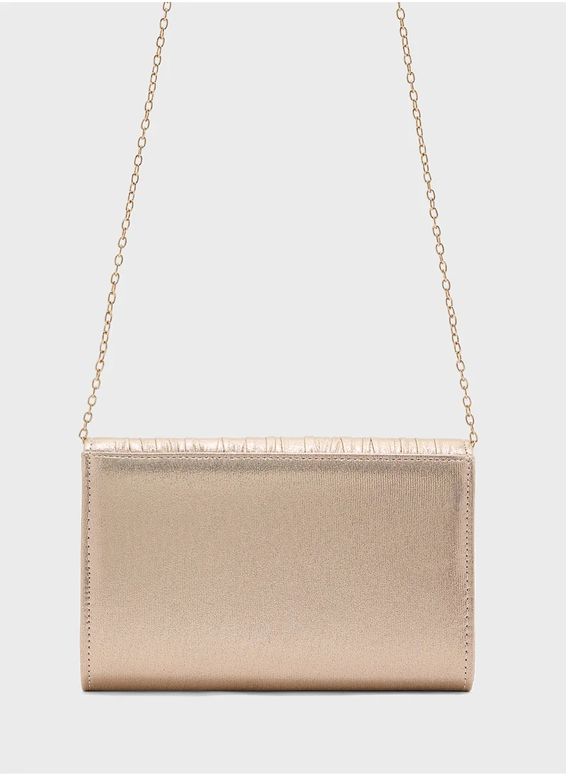 Ginger Pleated Clutch Bag