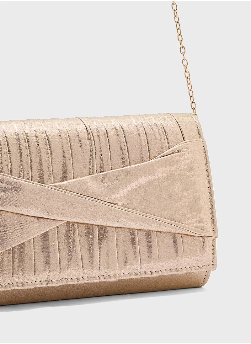 Ginger Pleated Clutch Bag