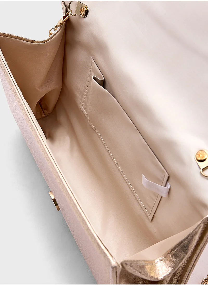 Ginger Pleated Clutch Bag
