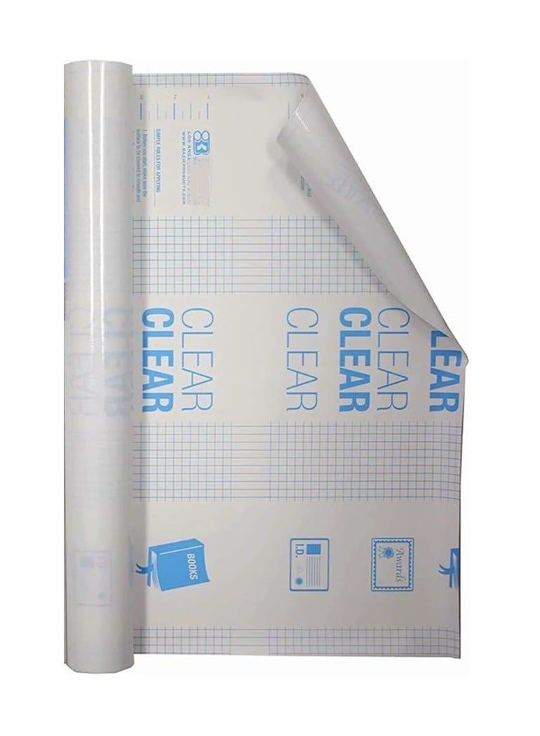 Generic Self Adhesive Cover Clear Pack of 1 Rolls 45X10 yards kids Cover Book Covers Adhesive Transparent Clear Books Covering Film Schools Notebook Covering Paper  - Image 1