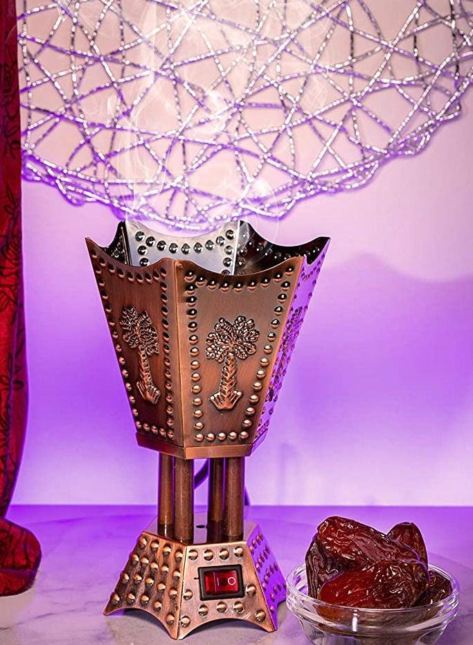 صقوير مبخرة كهربائية بخور / دخان / مبخرة / مبخرة عود / مبخرة (برونزية) -4 شكل زاوية - Image 3