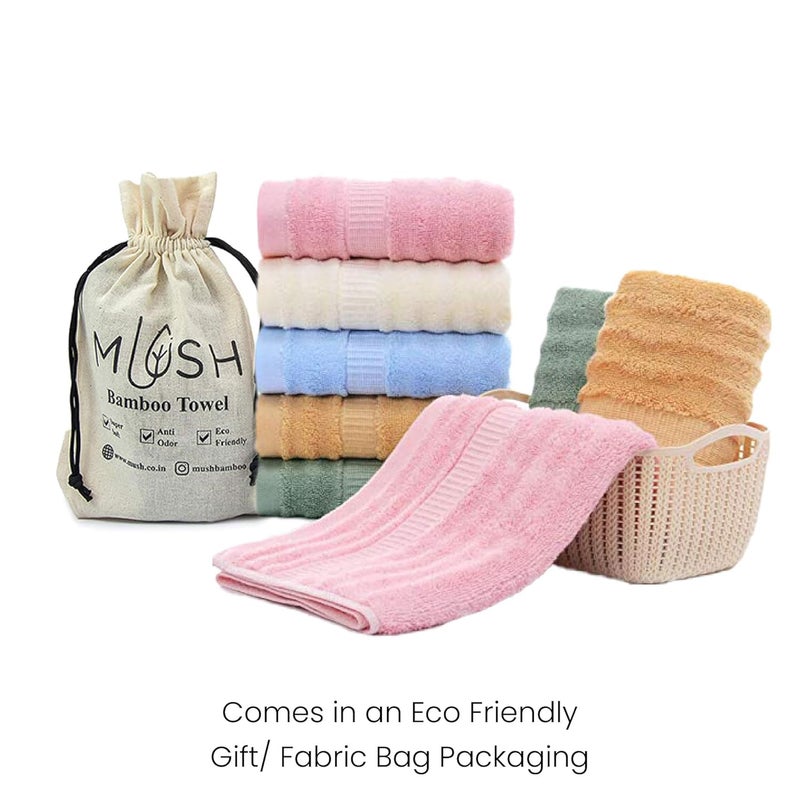 Mush Bamboo Towels for Bath Large Size | 600 GSM Bath Towel for Men & Women | Soft, Highly Absorbent, Quick Dry,and Anti Microbial | 75 X 150 cms (Pack of 1, Pink) - Image 5
