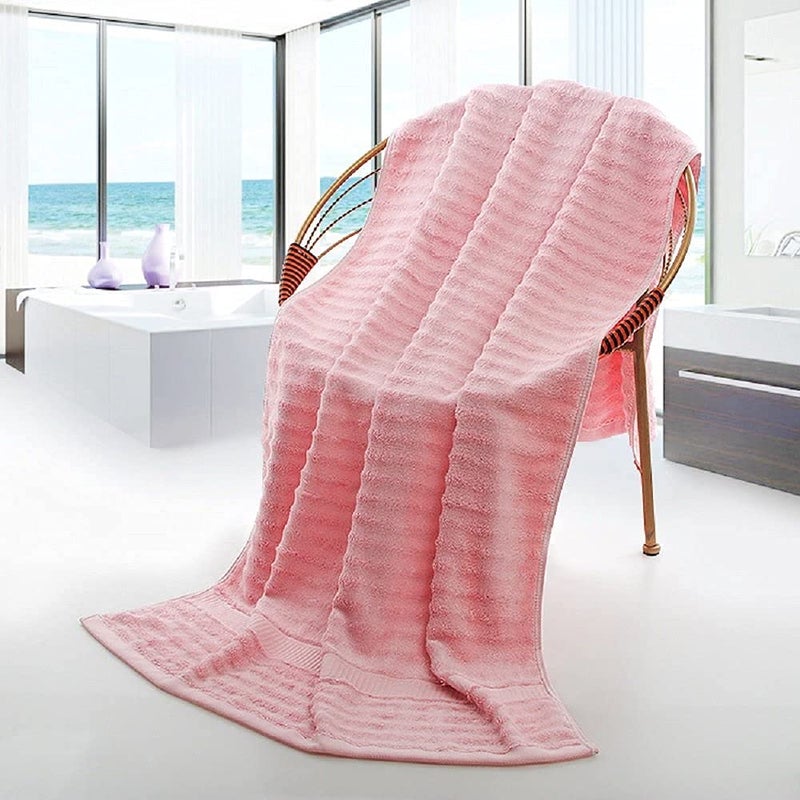 Mush Bamboo Towels for Bath Large Size | 600 GSM Bath Towel for Men & Women | Soft, Highly Absorbent, Quick Dry,and Anti Microbial | 75 X 150 cms (Pack of 1, Pink) - Image 2