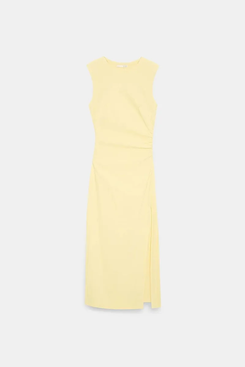 ديلفين DILVIN Fitted Sleeveless Midi Dress With Slit