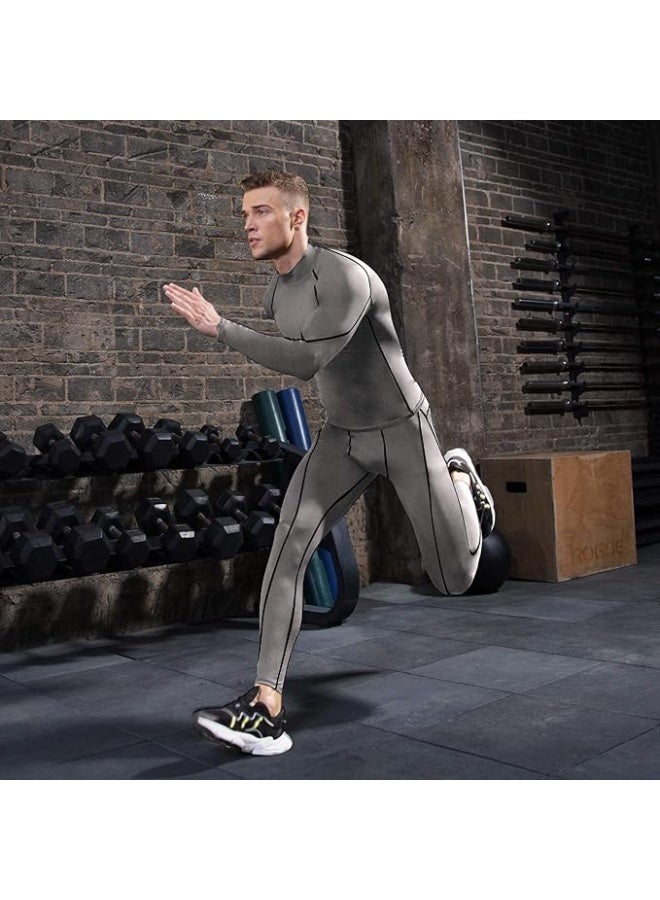 الرجال الجري الرياضة تي شيرت الربيع والصيف التنفس ضيق الملابس الرياضية الأكمام الطويلة اللياقة البدنية مرنة أعلى - Image 3