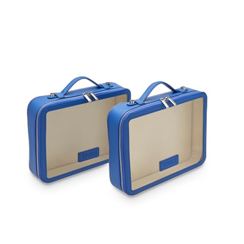 ETOILE - Large Twin Cosmetic Case Cobalt - Dual Compartment Cosmetic Beauty Organizer & Toiletry Case - Image 3