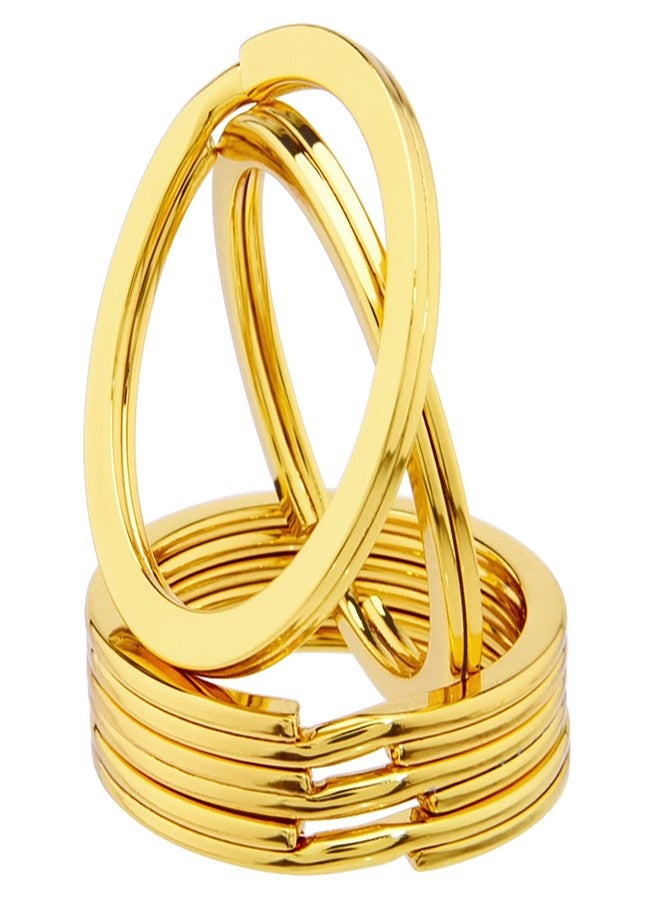 Hapeper Split Key Ring 1.2 Inch Flat Gold Color Metal Keyring for Home Car Keys, Jewelry Making, Pack of 25 - Image 2