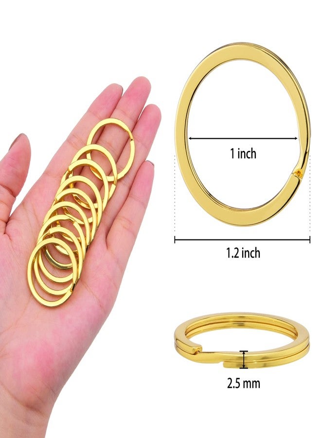 Hapeper Split Key Ring 1.2 Inch Flat Gold Color Metal Keyring for Home Car Keys, Jewelry Making, Pack of 25 - Image 3