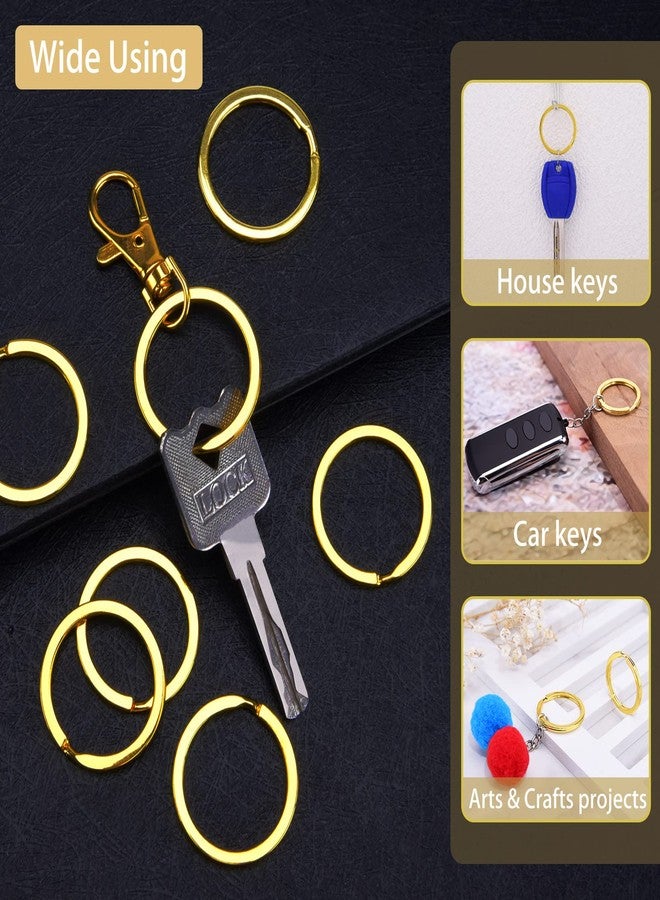 Hapeper Split Key Ring 1.2 Inch Flat Gold Color Metal Keyring for Home Car Keys, Jewelry Making, Pack of 25 - Image 5