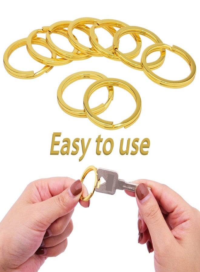 Hapeper Split Key Ring 1.2 Inch Flat Gold Color Metal Keyring for Home Car Keys, Jewelry Making, Pack of 25 - Image 4