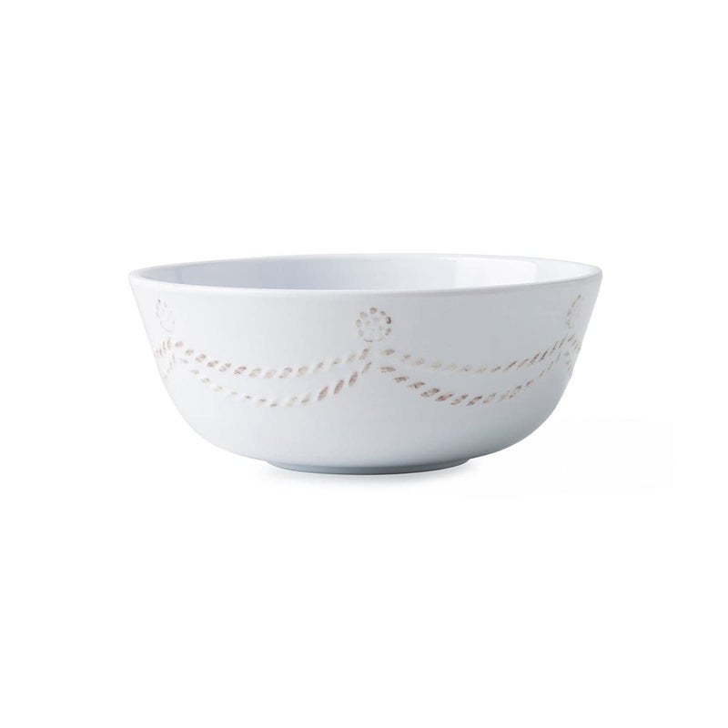 Juliska Berry  Thread Melamine Cereal Bowl  Whitewash Serving Bowl 6 in  Unbreakable White Embossed Serving Bowl