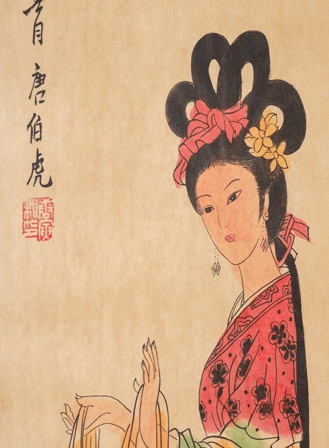 لوحة جدارية كبيرة مؤطرة لامرأة غيشا يابانية، عمل فني من أربعة أجزاء، لفافة يابانية قديمة لتزيين جدران المنزل أو مطعم السوشي. - Image 4