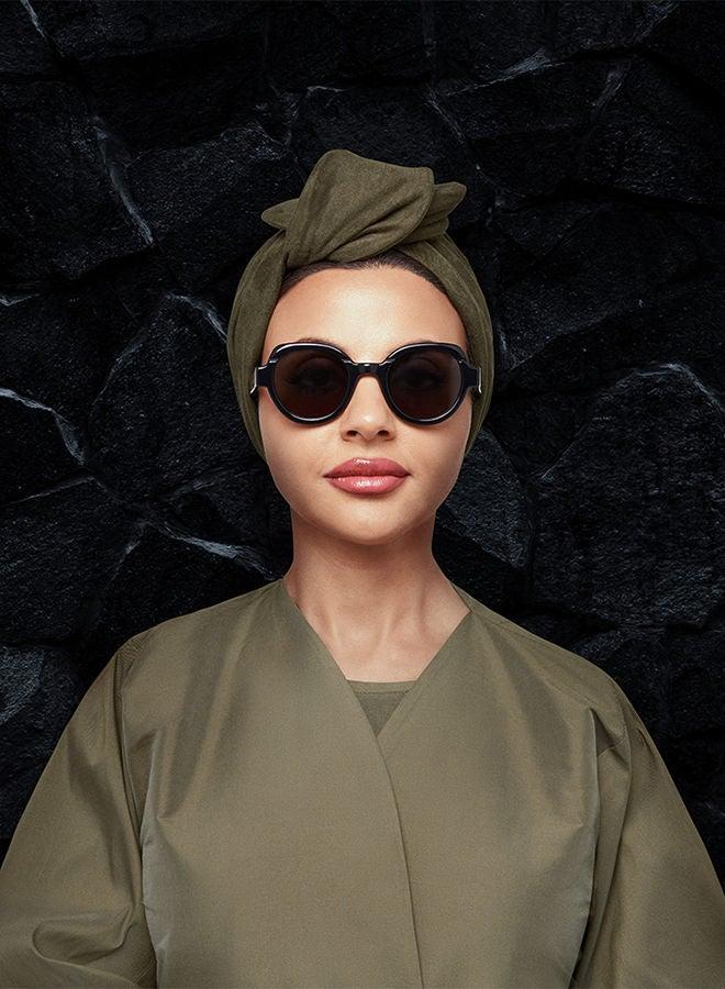 30 سندايز نظارات شمسية نسائية هندسية من لوريل بحماية  أسود رمادي - Image 2