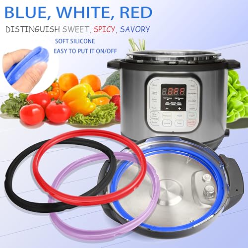 Beaquoei 4 Pack 6 Qt Silicone Sealing Ring for Instant Pot Replacement Silicone Gasket Seal Rings with 4 Colors with 4 Float Valve Seal Gasket, Fits Duo/Plus 6, Ultra 6, Lux 6, Smart 6, Nova 6, CSG - Image 4