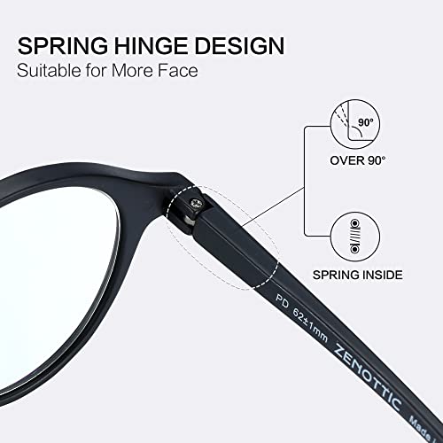 ZENOTTIC Reading Glasses Blue Light Blocking Round Glasses for Men Women Magnification 0.0 1.0 1.5 2.0 2.5 3.0 3.5 - Image 4