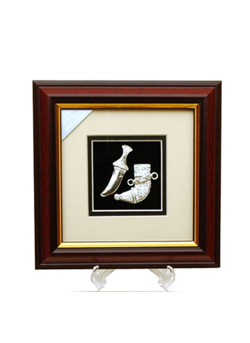 Antique Museum - SOUVENIR  KANJAR  WITH FRAME  4"X4"-FRM0176A - Image 1