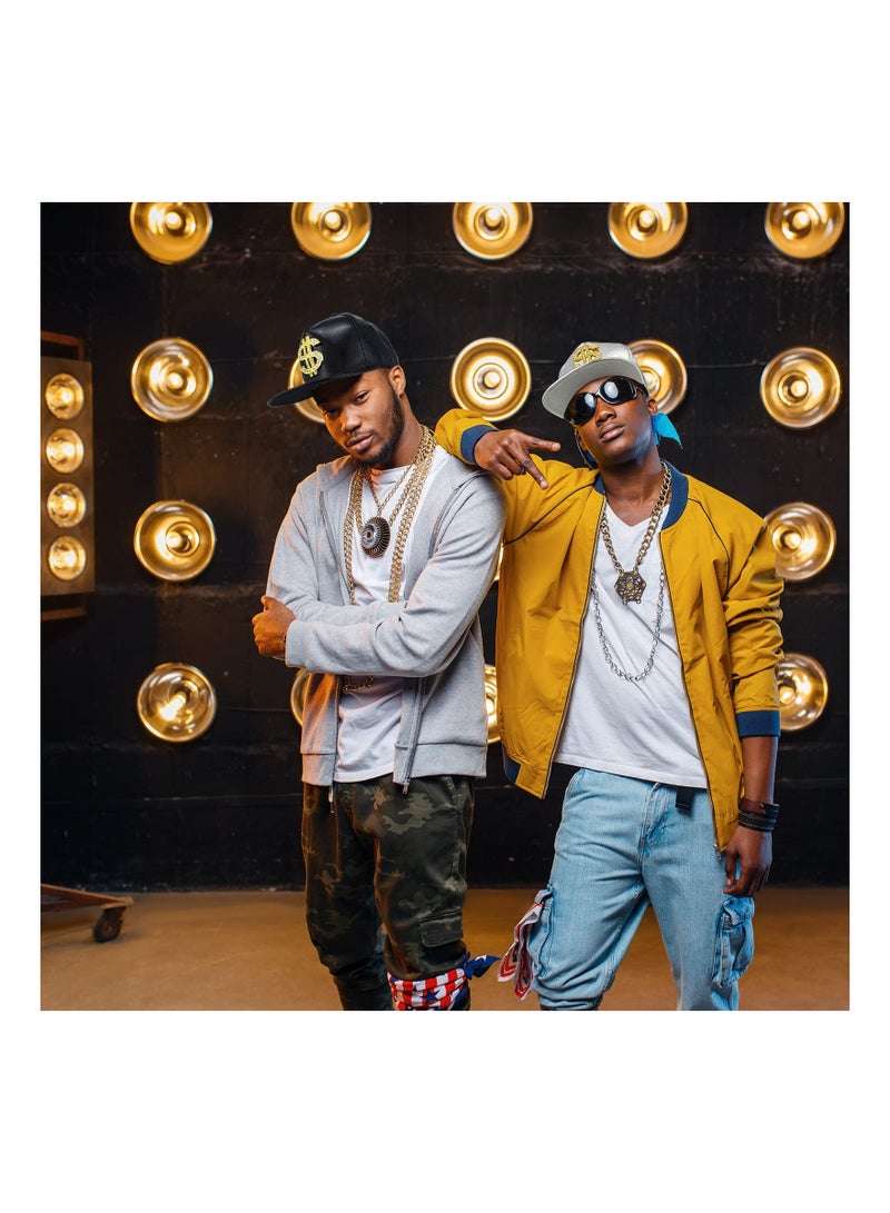 3PCS Gold Hip Hop Cap Set, Funny Adjustable Baseball Snapback Hat with Dollar Sign, 80s 90s Style, Leather Brim, Unisex Outdoor Hat for Men and Women. - Image 4