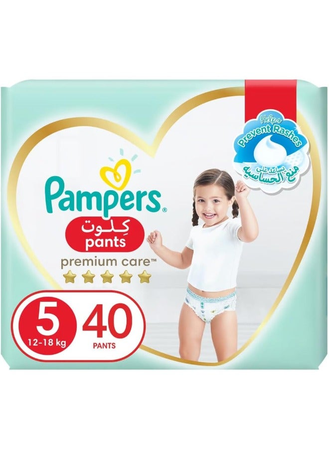 Pampers Premium Care Diaper Pants, Size 5, 12-18 KG, 40 Diaper - Image 1